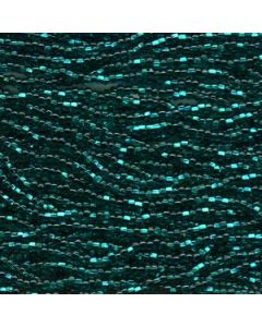 6/0 Czech Seed Beads - Emerald Silver Lined (Color #57710) - 6 String Hanks, 70 Grams/900 Beads
