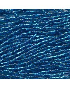 6/0 Czech Seed Beads - Dark Aqua Silver Lined Aurora Borealis (Color #67159) - 6 String Hanks, 71 Grams/900 Beads