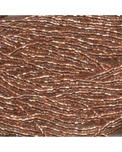 6/0 Czech Seed Beads - Crystal Copper Lined (Color #68105) - 6 String Hanks, 70 Grams/900 Beads