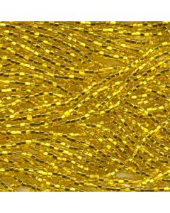 6/0 Preciosa Czech Seed Beads - Golden Yellow Silver Lines 6 String Hanks, 68 Grams/900 Beads