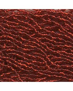 6/0 Czech Seed Beads - Light Ruby Silver Lined (Color #97070) - 6 String Hanks, 74 Grams/950 Beads