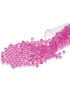 6/0 Czech Seed Beads  - Silver Lined Fuchsia Dyed (Color #18277) 20 Gram Tube