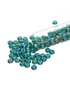 6/0 Czech Seed Beads  - Emerald Aurora Borealis (Color #51710) 20 Gram Tube