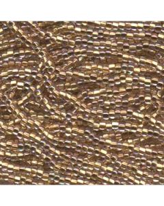 6/0 Czech Seed Beads - Crystal Bronze Lined Aurora Borealis (Color #68506) - 6 String Hanks, 72 Grams/920 Beads