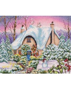 Anchor Counted Cross Stitch Kit - Snow Cottage (PCE884)