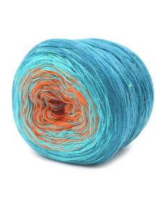 Trendsetter Yarns Transitions Tweed - Teal/Turq/Rust (Color #26) - BIG 150 GRAM CAKES