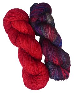 Malabrigo Ultimate Sock One of a Kind Mixed Bag - Red Hot Purple Swirl (2 Skeins)