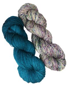 Malabrigo Ultimate Sock One of a Kind Mixed Bag - Teal Sparkles (2 Skeins)