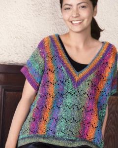 V-Neck Pullover (Free Download with Noro Kagayaki Purchase of 5 or more skeins)